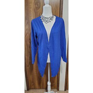CHICO'S CARDIGAN BLUE LONG SLEEVE COTTON/MODAL  SIZE 1(M)